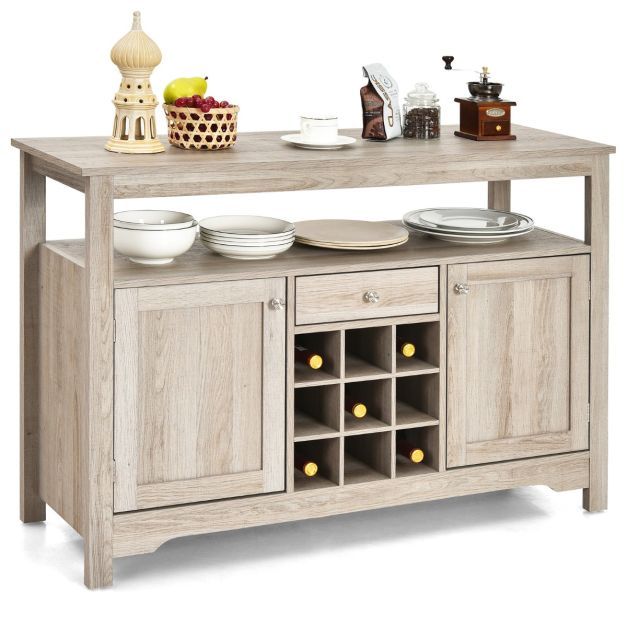 Küchen-Sideboard mit Weinregal 116 x 40 x 80,5 cm Grau