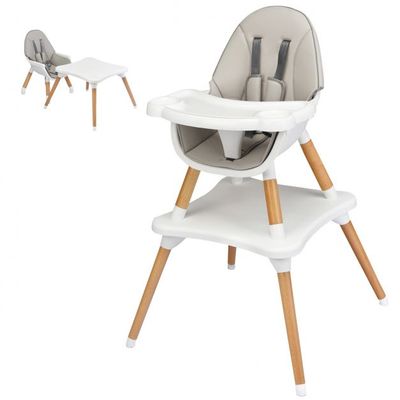 4-in-1 Babyhochstuhl Hochstuhl Essstuhl Kinderstuhl Grau