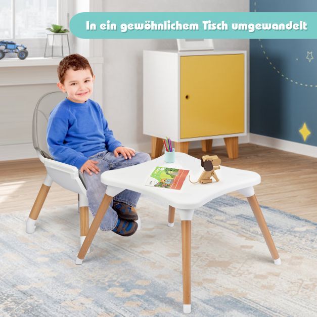 4-in-1 Babyhochstuhl Hochstuhl Essstuhl Kinderstuhl Grau