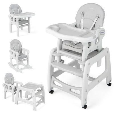 3 in 1 Babystuhl Hochstuhl &amp; Essstuhl &amp; Kindersitzgruppe 62 x 51 x 104 cm grau