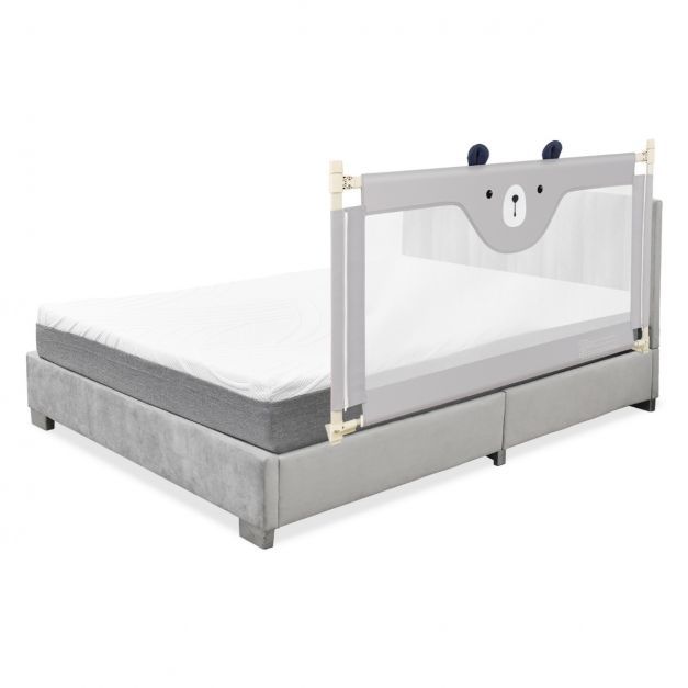Bettgitter Klappbares Bettgeländer für Kleinkinder 145 x 25 x 101,5 cm Grau