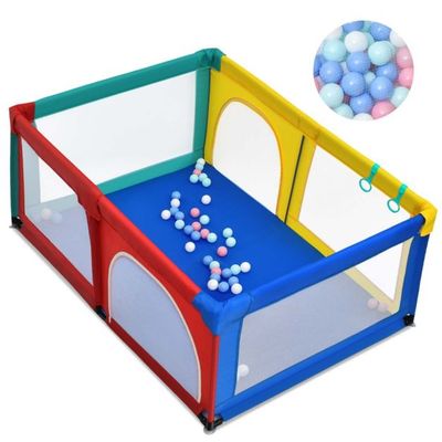 120 x 190 cm Baby Laufstall mit 50 Spielbällen Laufgitter mit Netz
