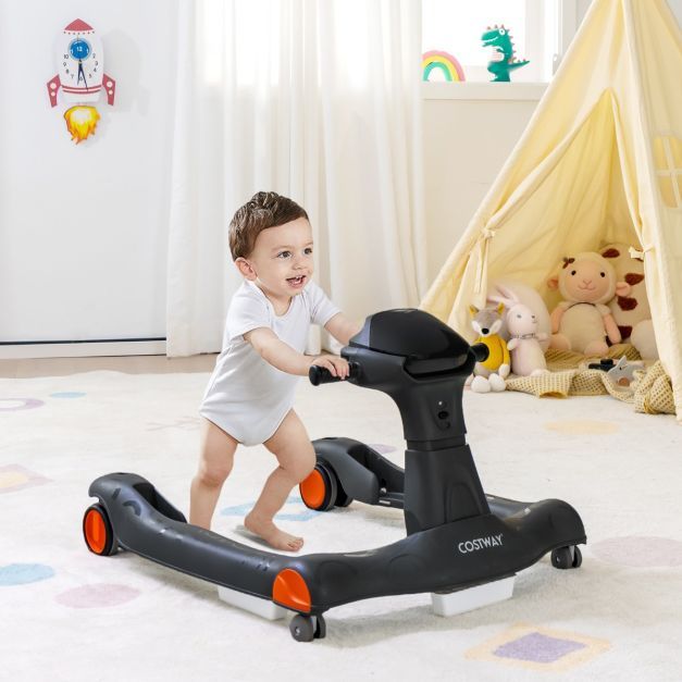 2 in 1 Lauflernwagen Klappbarer Lauflernwagen schwarz