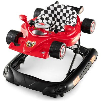 4 in 1 Baby Rennwagen-Lauflernhilfe mit verstellbarer Höhe &amp; Spieltablett Lauflernwagen rot