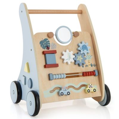 Holz Baby Lauflernhilfe mit Multi Aktivitätslernzentrum Montessori Schiebelauflernhilfe