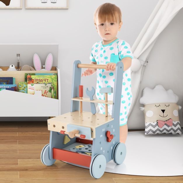 2 in 1 Baby Lauflernhilfe Werkzeugspielzeug & Stauraum