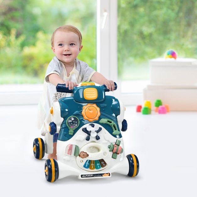 3 in 1 Lauflernwagen mit Lichtern &amp; Musik Lauflernhilfe Rutschauto Spielbrett