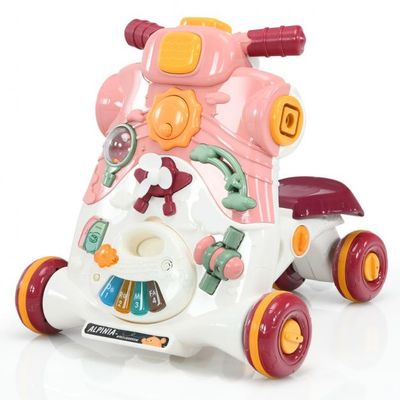 3 in 1 Lauflernwagen mit Lichtern &amp; Musik Lauflernhilfe Rutschauto Spielbrett rosa
