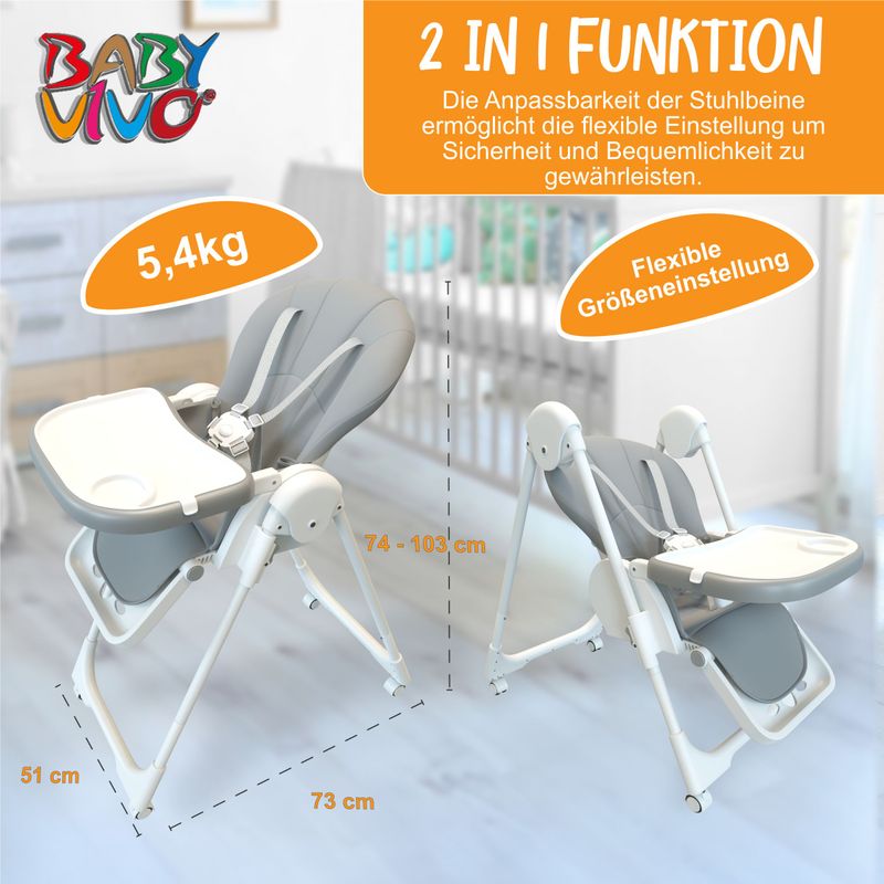 Design Kinderhochstuhl aus Kunststoff - Tippy in Stardust