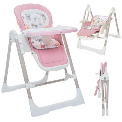 3in1 Kinderhochstuhl / Babywippe höhenverstellbar für Kinder - Lulu in Rosa