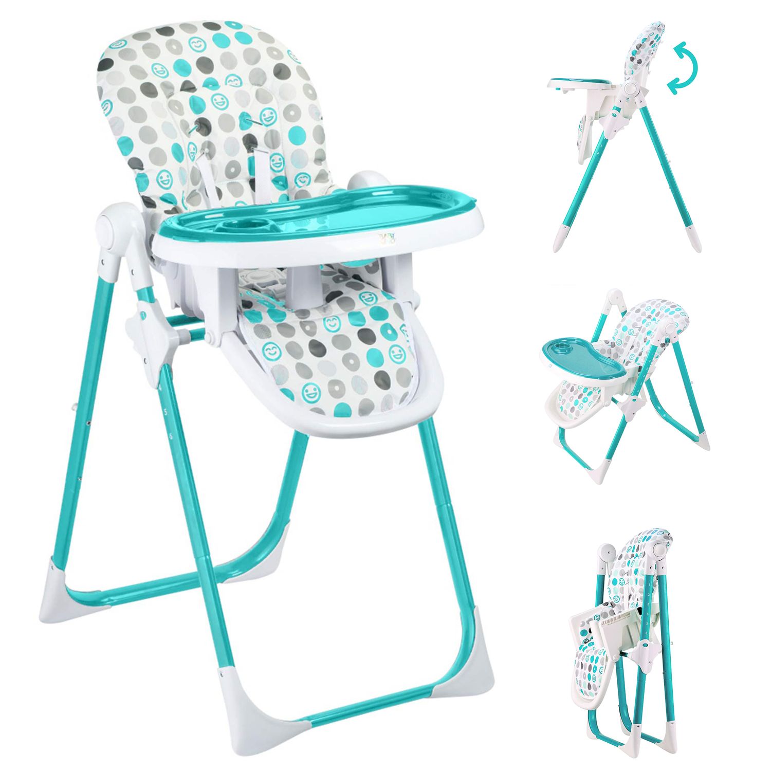 Design Kinderhochstuhl aus Kunststoff - Tippy in Türkis