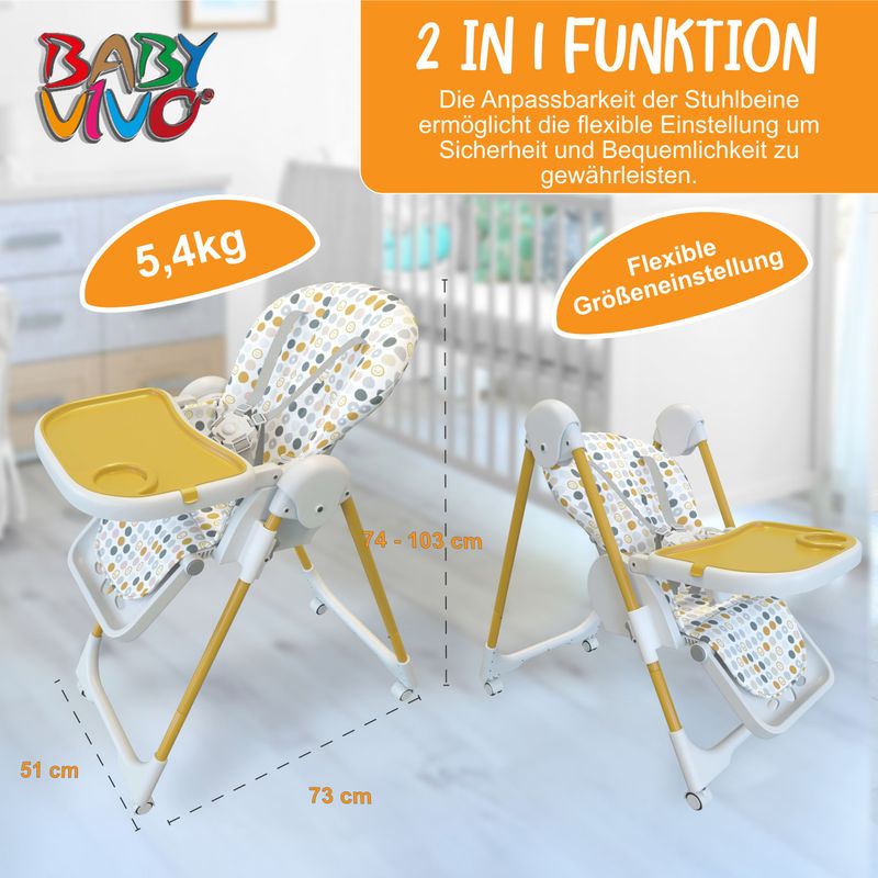 Design Kinderhochstuhl aus Kunststoff - Tippy in Orange