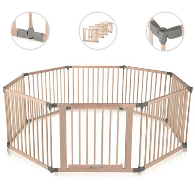 PREMIUM  Laufgitter aus Holz 8 Elemente - individuell verstellbar in Grau