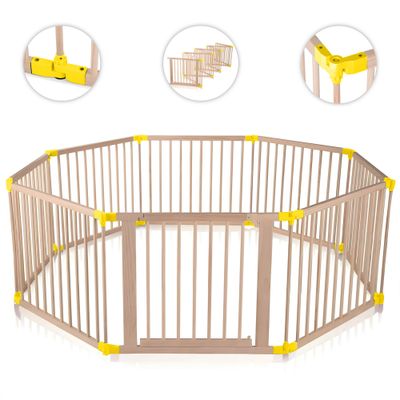 Laufgitter aus Holz 8 Elemente - individuell verstellbar - PREMIUM in Gelb