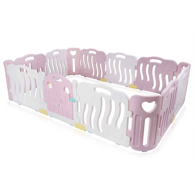 Laufgitter aus Kunststoff 14 Elemente in Pink / Weiss - Bailey