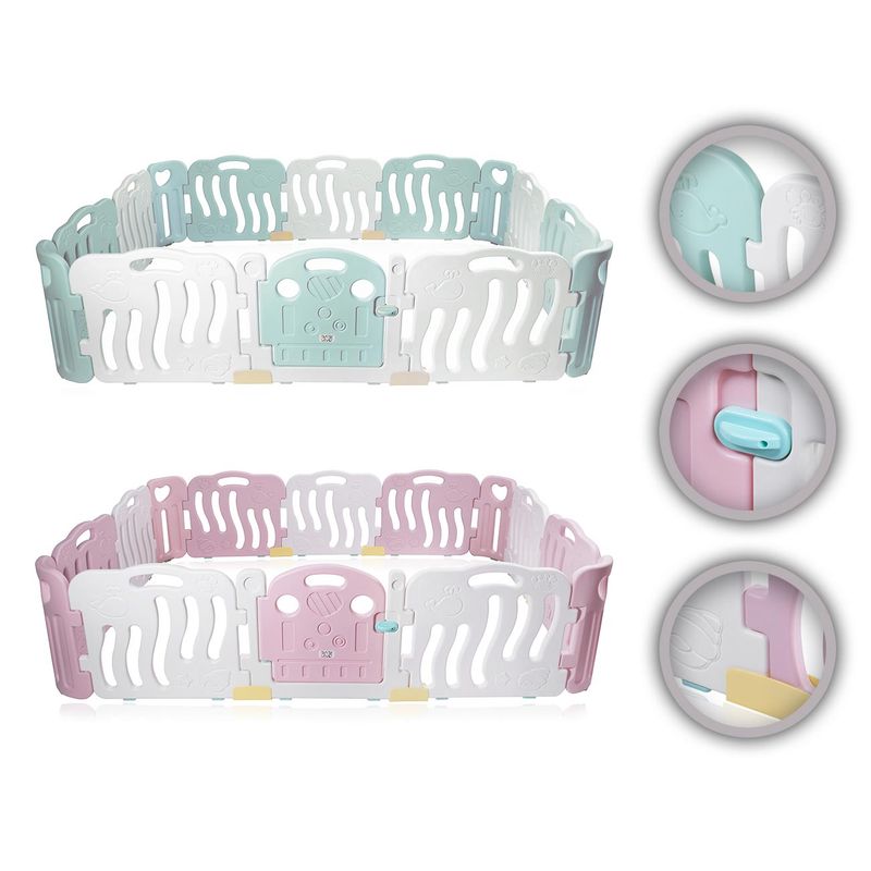 Laufgitter aus Kunststoff 14 Elemente in Pink / Weiss - Bailey