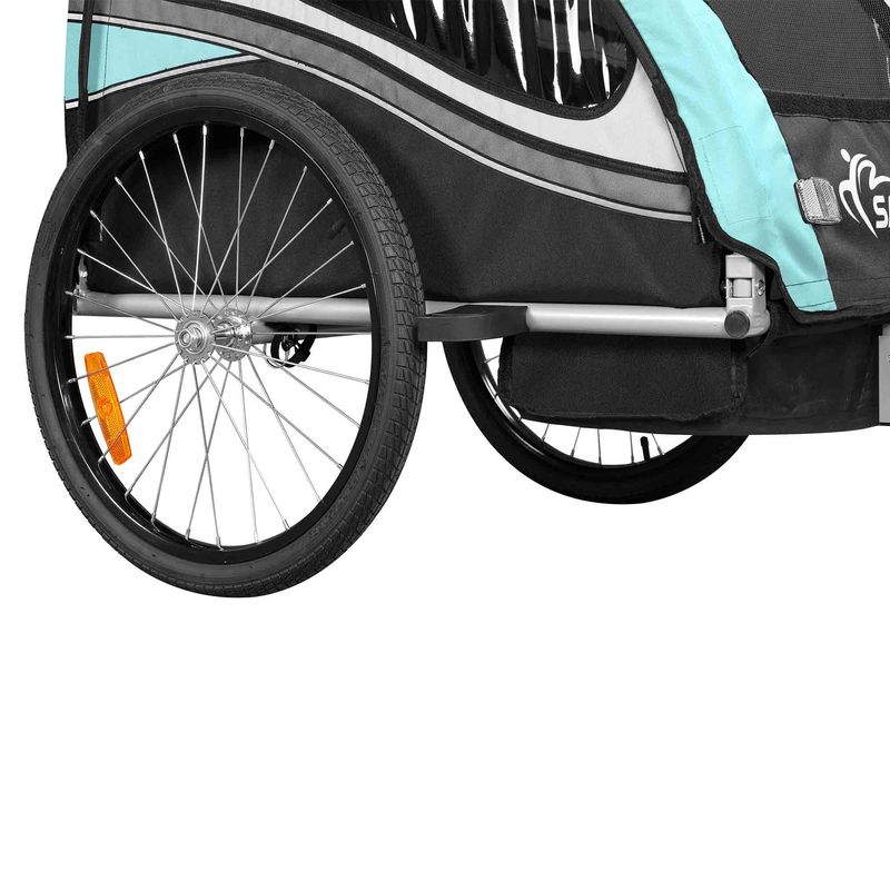 360° drehbarer Veloanhänger 2in1 Jogger - in Türkis - Black Edition