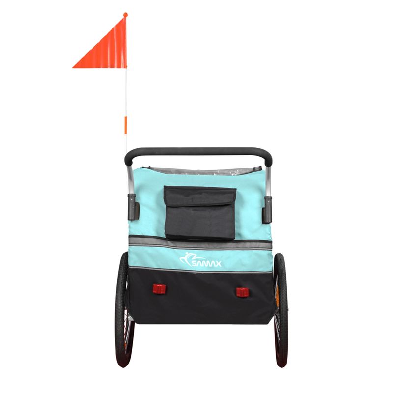 360° drehbarer Veloanhänger 2in1 Jogger - in Türkis - Black Edition