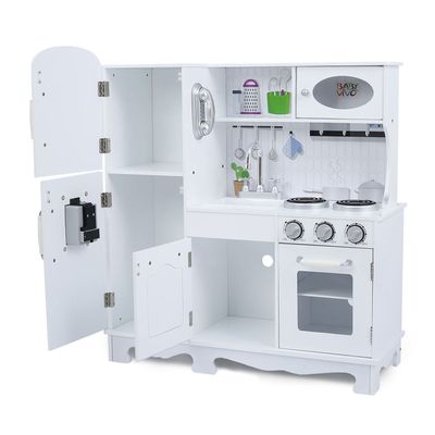 Kinderküche Spielküche mit LED Licht und Sound Wasserspender - Luca in Weiss