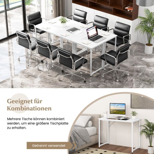 PC-Tisch Kompakter Computertisch Schreibtisch 100 x 50 x 77 cm Weiss