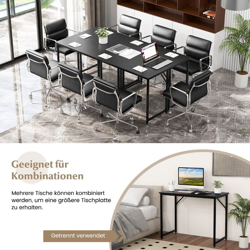 PC-Tisch Kompakter Computertisch Schreibtisch 100 x 50 x 77 cm schwarz