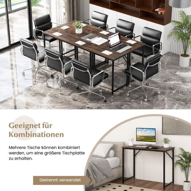 PC-Tisch Kompakter Computertisch Schreibtisch 100 x 50 x 77 cm Braun