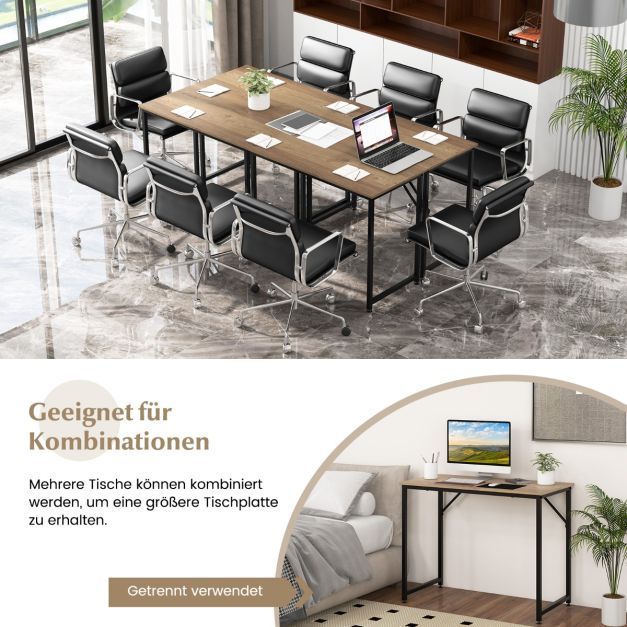 PC-Tisch Kompakter Computertisch Schreibtisch 100 x 50 x 77 cm Natur