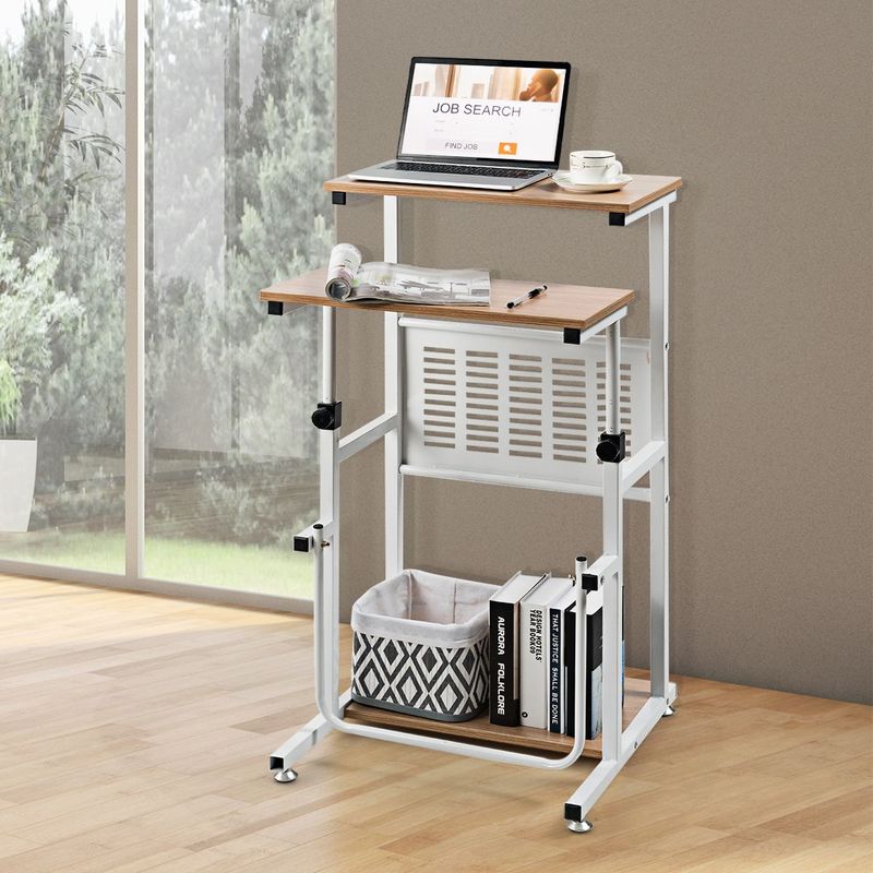 2-in-1-Bürotisch mit höhenverstellbarer für Präsentationen 55 x 53 x 98 cm