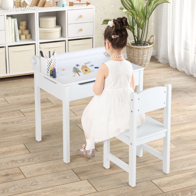 Kindertisch mit Stuhl Sensorisches Tischset für Kinder Weiss
