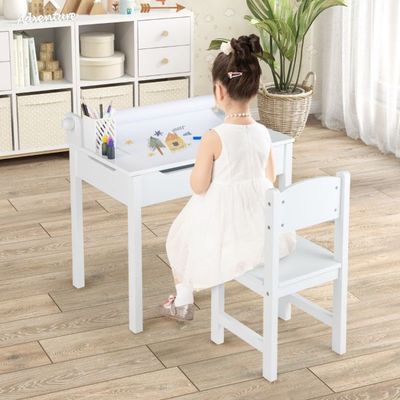 Kindertisch mit Stuhl Sensorisches Tischset für Kinder Weiss