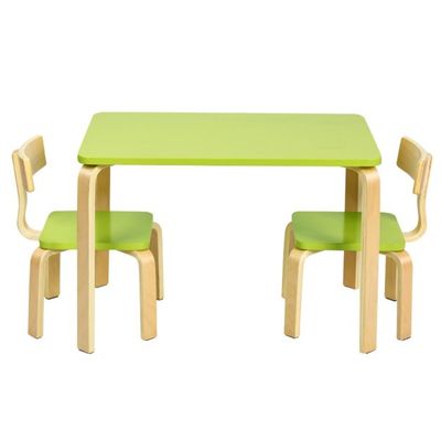 Kindertisch mit 2 Stühlen aus Holz 3tlg. Kindersitzgruppe Grün