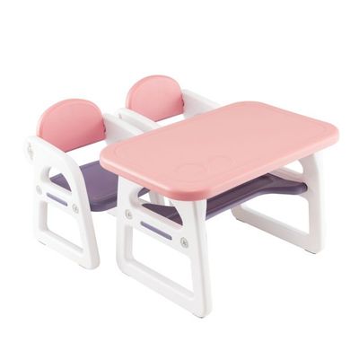 3tlg. Kindersitzgruppe mit Regal &amp; Ablagefach zum Lesen für 1–5 Jahre Rosa &amp; Lila
