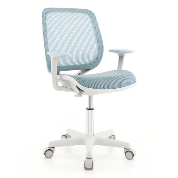 Höhenverstellbarer Kinderdrehstuhl mit Sitzbremse Ergonomischer Schreibtischstuhl Bürostuhl blau
