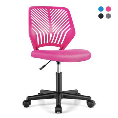 Schreibtischstuhl für Kinder armloser Kinderdrehstuhl Rosa 54 x 54 x 77-89 cm