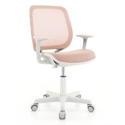 Höhenverstellbarer Kinderdrehstuhl mit Sitzbremse Ergonomischer Schreibtischstuhl Bürostuhl rosa