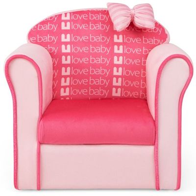 Kindersessel mit Rückenlehne &amp; Armlehnen &amp; Süßen Mustern &amp; Schaumstoff Kindersofa Rosa