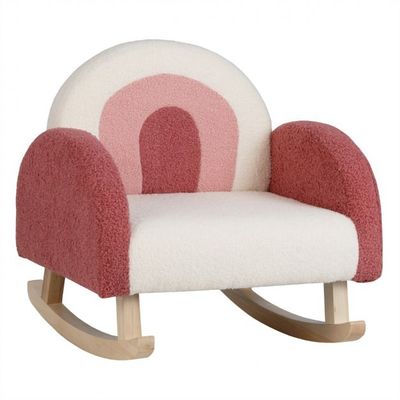 Kinderschaukelstuhl Teddy-Plüsch-Sessel Rot