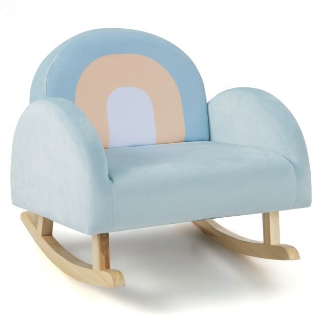 Schaukelstuhl Kinder Polster-Sessel 50 x 46 x 45 cm Blau