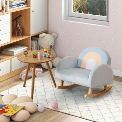 Schaukelstuhl Kinder Polster-Sessel 50 x 46 x 45 cm Blau