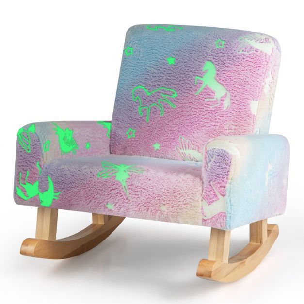 Schaukelstuhl Kinder Kindersofa im Dunkeln Leuchtend Kindersessel Bunt