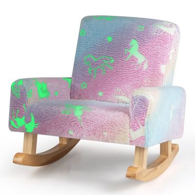 Schaukelstuhl Kinder Kindersofa im Dunkeln Leuchtend Kindersessel Bunt