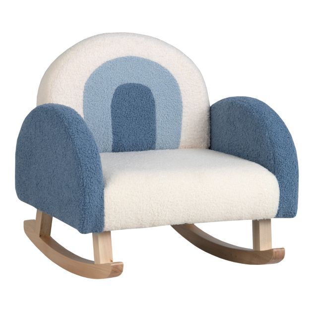 Kinderschaukelstuhl Teddy-Plüsch-Sessel Blau