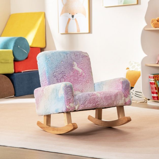 Schaukelstuhl Kinder Kindersofa im Dunkeln Leuchtend Kindersessel Bunt