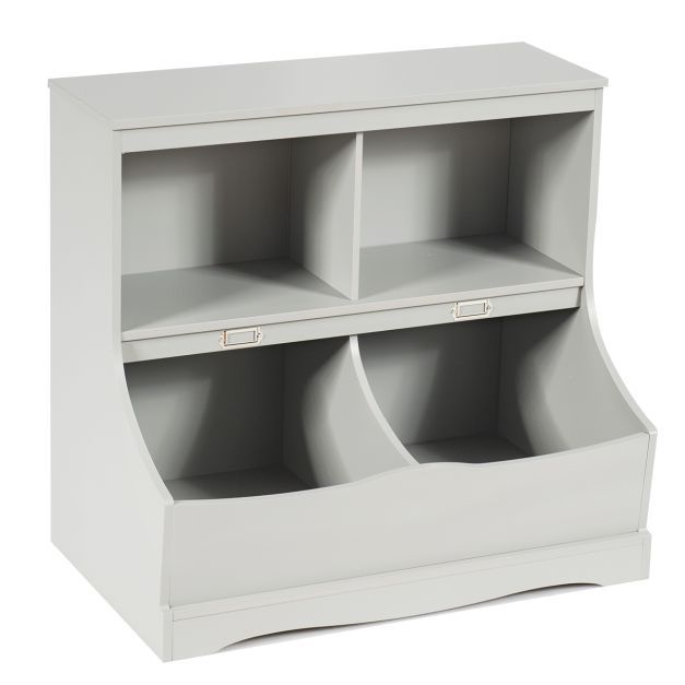Kinderregal mit 4 Fächern Spielzeugregal Bücherregal für Kinder 67 x 40 x 62 cm Grau