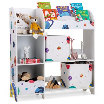 Freistehender Kinderzimmerschrank &quot;Asteroid&quot; 3-stöckiges Kinderzimmerregal Weiss