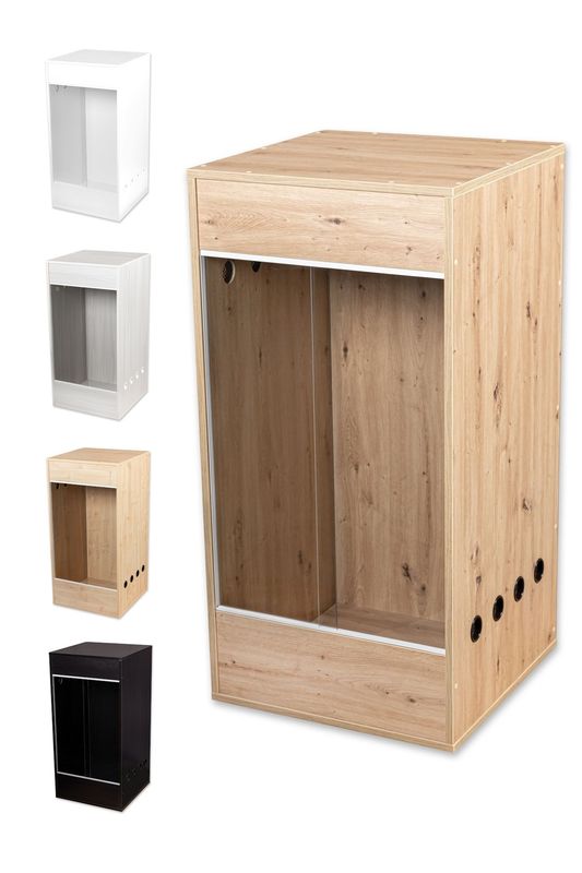Premium-Holz-Hochterrarium 60x60x120cm mit Schiebescheiben