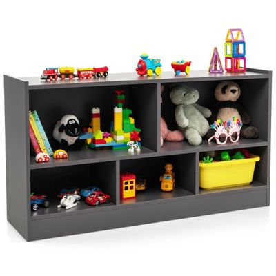 Kinder Spielzeugschrank aus Holz Kinderregal Bücherregal Grau