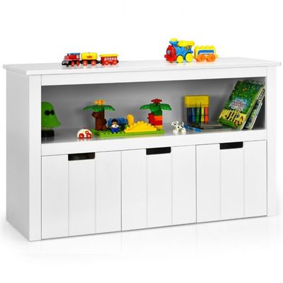 Sideboard, Kommode mit Schubladen Holz-Kinderschrank 101 x 33 x 62cm Weiss
