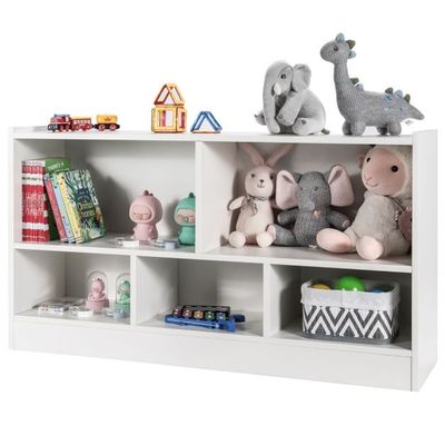 Kinder Spielzeugschrank aus Holz Kinderregal Bücherregal 111 x 30 x 61,5 cm Weiss
