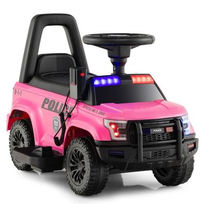 Polizei Elektroauto für Kinder 6V Elektrisches Kinderauto mit Stauraum Rosa